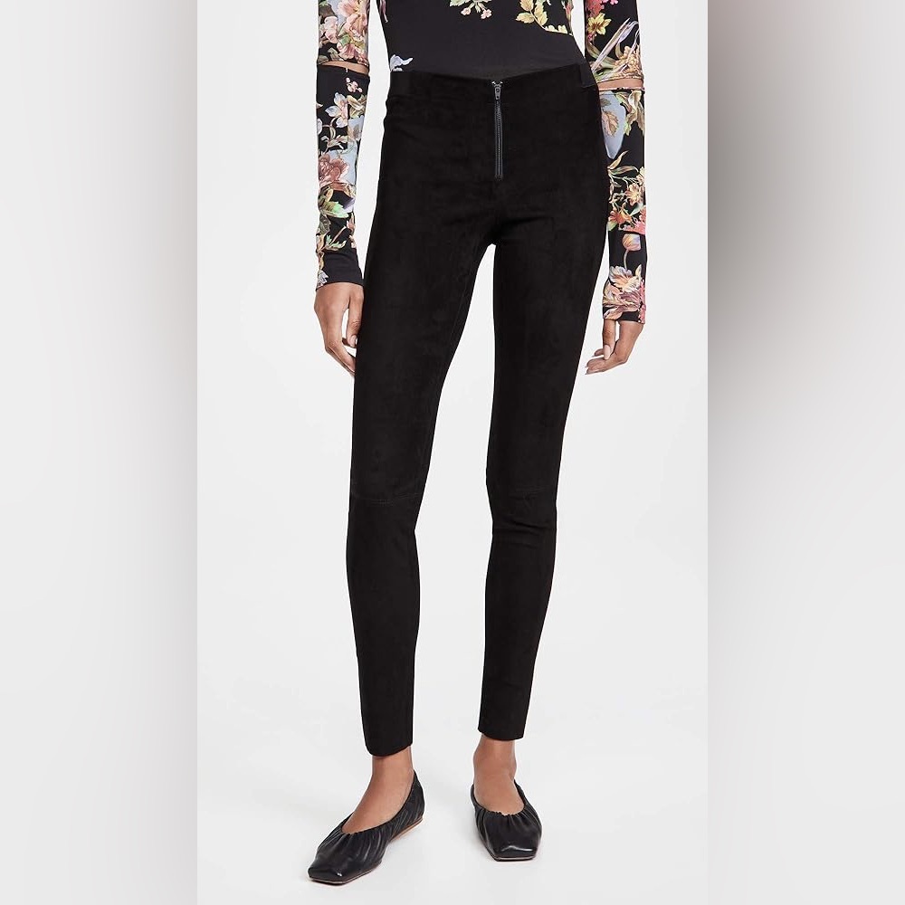 Alice + Olivia Black Velvet Leggings